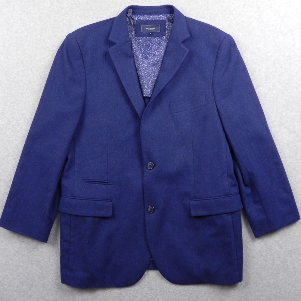 7 Diamonds Blazer Mens XL Wool Blend 2-Button Suit Jacket Sport Coat Formal Blue